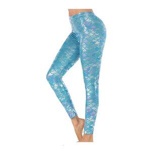 Blue Iridescent Mermaid Leggings